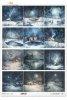 krajobraz nocą, widoczki, zimowa sceneria, sowa, lis, królik, domek, gwiazdy na niebie*landscape at night, views, winter scenery, owl, fox, rabbit, house, stars in the sky